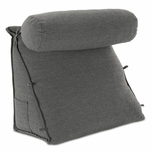 aktivshop Rückenkissen mit Nackenrolle, Anthrazit, 1 Stk., aktivshop
