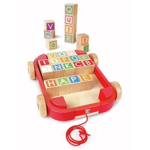 Hape Buchstabenbaukl&ouml;tze im Nachziehwagen, 1 Stk., Hape