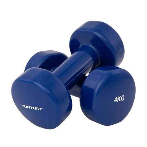 Tunturi Kurzhanteln Vinyl - 0.5 bis 5 kg - 4 kg blau, 1 Stk., Tunturi