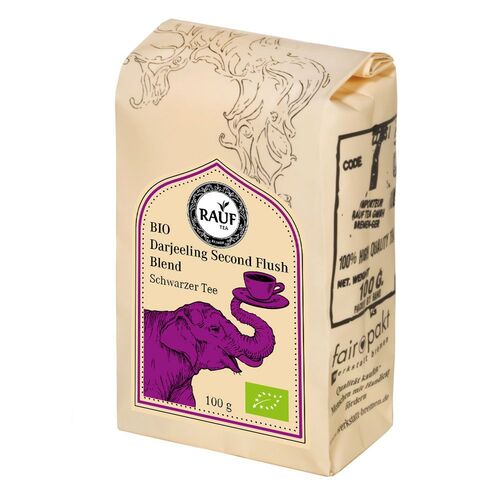 Rauf Tee Schwarzer Tee Darjeeling Second Flush Bio, 0,1 kg, Rauf Tee