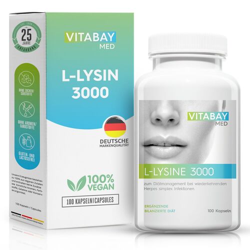 Vitamin L-Lysine 3000 100 St Kapseln, 100 ST, Vitabay