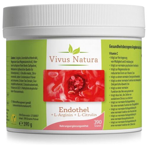 Vivus Natura Endothel L-Arginin L-Citrullin Pulver 390 g, 390 G, Vivus Natura