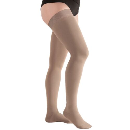 Compressana Free offen CCL2 Schenkelstrümpfe mit Spitzenhaftband, 1 Stk., COMPRESSANA