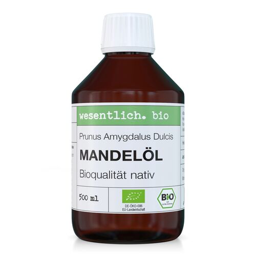 Mandelöl BIO kaltgepresst von wesentlich., 500 ml, wesentlich.