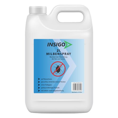 INSIGO Milbenspray gegen Milben Hausstaubmilben & Milben Eier, 2 l, INSIGO