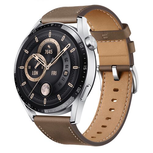 Huawei Watch GT3 46mm Stainless Steel Leder 1,43 Zoll Smartwatch Fitnesstracker, 1 Stk., Huawei