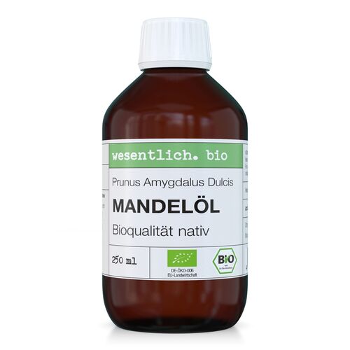 Mandelöl BIO kaltgepresst von wesentlich., 250 ml, wesentlich.