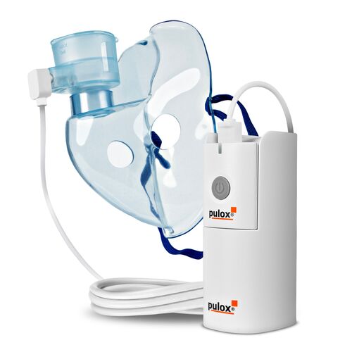 pulox IN-200 Vapo Portabler Vernebler Nebulizer Inhalationsgerät mit Maske für Erwachsene und Kinder, 1 st, pulox