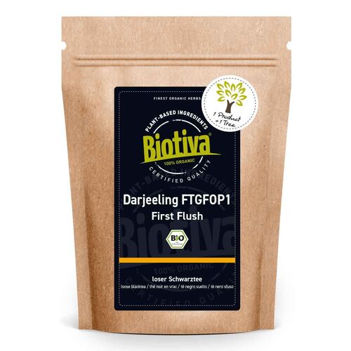 Biotiva Darjeeling First Flush No.1 Schwarztee Bio, 100 g, Biotiva