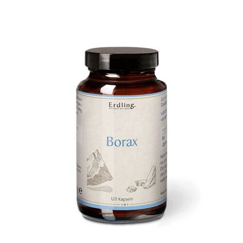 Erdling Borax Original - 99,9% Reinheit - OptiMSM™+ Natriumtetraborat Kapseln, 120 Stk., Erdling.