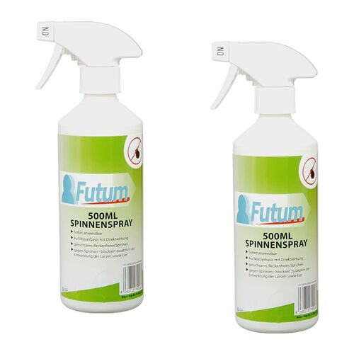 FUTUM Spinnen Spray gegen Spinnentiere & Eier, 2x500 ml, FUTUM