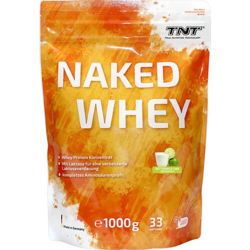 TNT Naked Whey - Molkenproteinkonzentrat mit Laktase, 1 kg, TNT