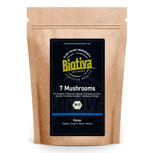 Biotiva 7 Mushrooms Pulver Bio, 150 g, Biotiva