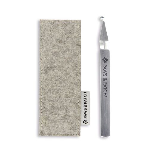 PAWS&PATCH Zeckenzange LUCY mit Etui in grau-meliert f&uuml;r alle Heimtiere, 1 Stk., PAWS & PATCH