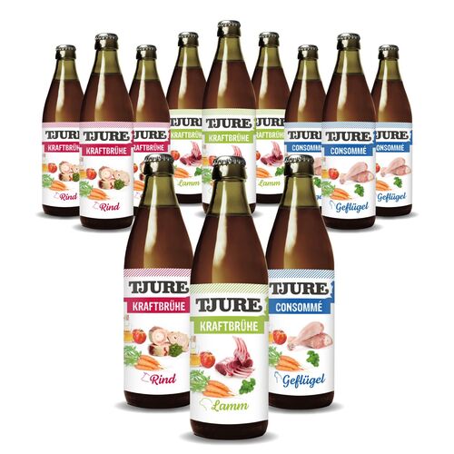 Tjure Hund Kraftbrühe - alle Sorten Aktion 10 + 2 GRATIS, 3840 ml, TJURE