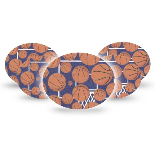 ExpressionMed | Fixierpflaster für Freestyle Libre | Dexcom | Medtronic | Basketball, 5 Stk., Expressionmed