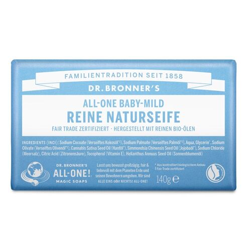 Dr. Bronner's Seifenstück Baby Mild, 140 g, Dr. Bronner's