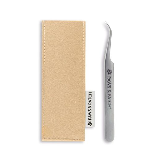 PAWS&PATCH Zeckenpinzette SILVY mit Etui in sand f&uuml;r alle Heimtiere, 1 Stk., PAWS & PATCH
