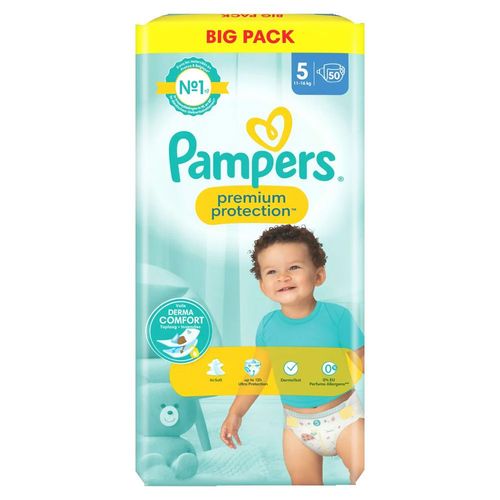 Pampers Premium Protect.Gr.5 junior 11-16kg BigP. 50 St Windeln, 50 stk, Pampers