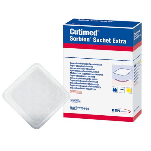Cutimed Sorbion Sachet Extra Wundaufl.10x10 cm 5 St Pflaster, 5 stk, Cutimed
