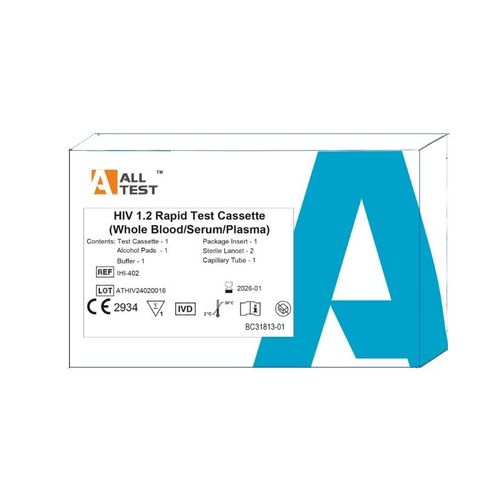 AllTest HIV Testkit 1/2 Schnelltests Selbsttest Testkassette 4 St, 4 stk, AllTest