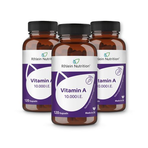 R(h)ein Nutrition Vitamin A 10.000 I.e. 3x120 St Kapseln, 360 stk, R(h)ein Nutrition