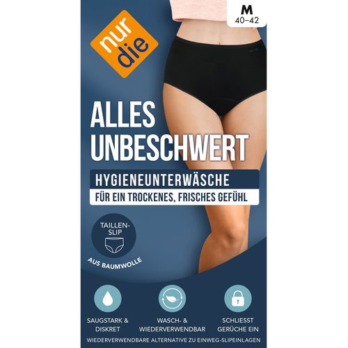 NUR DIE Hygienewäsche Alles Unbeschwert Taillenslip - schwarz Größe 40-42 1 St Sonstige, 1 stk, NUR DIE
