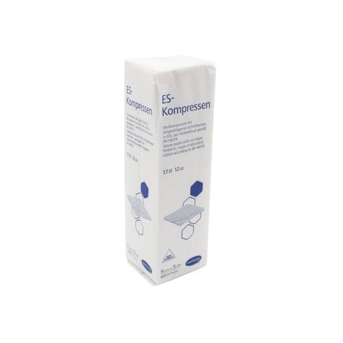 Hartmann ES Mullkompressen, unsteril, 5 cm, 17-fädig, 12-fach 30x100 St, 3000 stk, Hartmann Hartmann ES Mullkompressen, unsteril, 5 cm, 17-fädig, 12-fach 30x100 St, 3000 stk, Hartmann