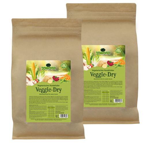 Schecker Veggie Dry - vegetarisches Hundefutter 2x12 kg Futter, 24 kg, Schecker