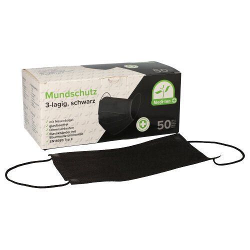 Medi-Inn Mundschutz Atemschutz mit Elastikbändern und Nasenbügel Typ II 3-lagig 50 St Verband, 50 stk, Medi-Inn