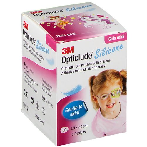 Opticlude Silicone girls midi 5,3x7 cm 2738Pg 50 St Pflaster, 50 stk, Opticlude