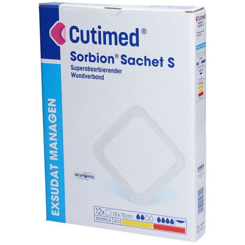 Cutimed Sorbion Sachet S Wundauflage 15x15 cm 12 St Pflaster, 12 stk, Cutimed