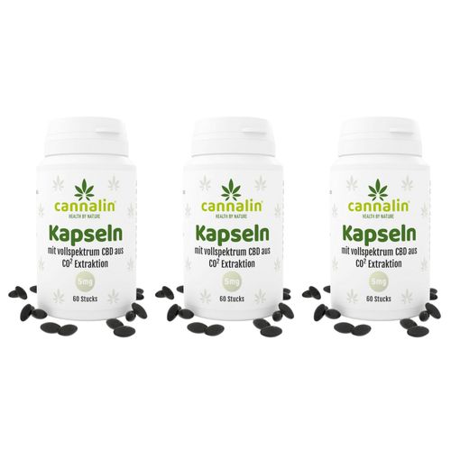 Cannalin - 3x CBD Kapseln 5 mg 180 St, 180 stk, Cannalin