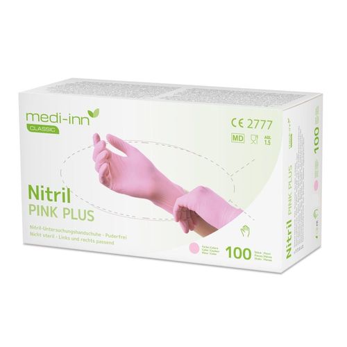 Medi-Inn Nitril Pink Plus Einmalhandschuhe 10x100 St Verband, 1000 stk, Medi-Inn