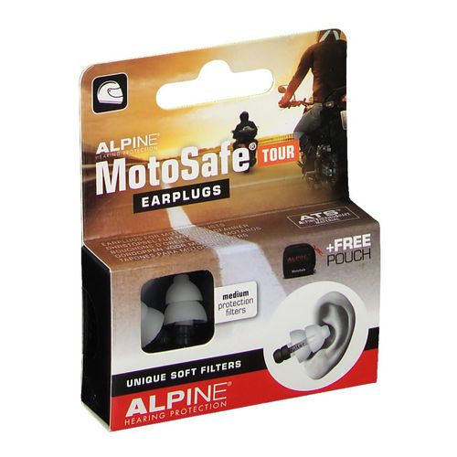 Alpine Motosafe Tour Gehörschutz f.Motorradfahrer 2 St Ohrstöpsel, 2 stk, Alpine