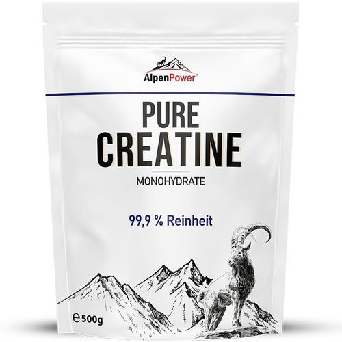 AlpenPower Pure Creatin Monohydrat 500 g Pulver, 500 g, Alpenpower