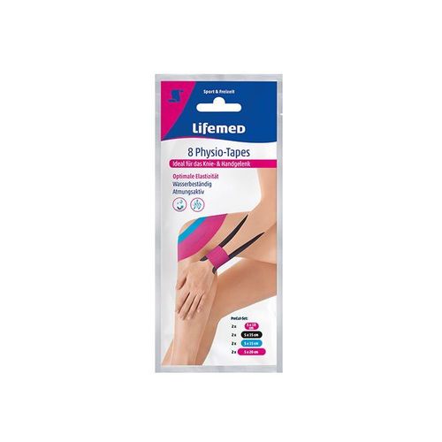 Lifemed 8 Physio-Tapes farbig sortiert 'Knie- und Handgelenk' 24 St, 24 stk, Lifemed