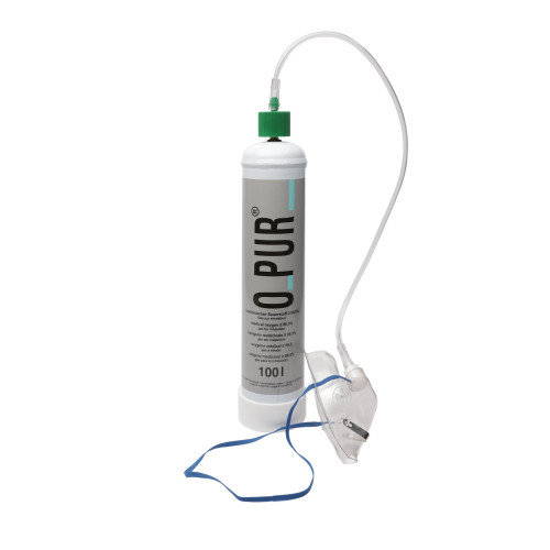O PUR Sauerstoff Einweg Stahlfl.m.Dauerv.u.Maske 100 l Flaschen, 100 l, O PUR