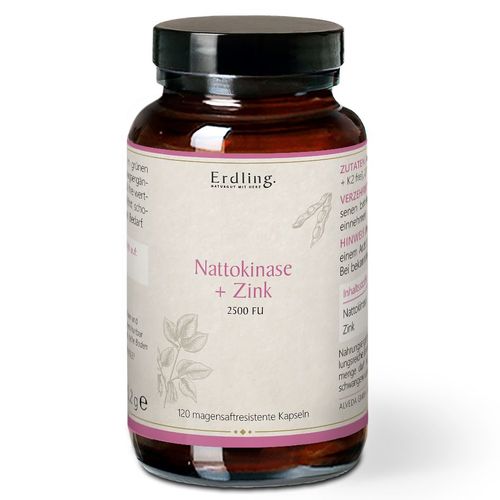 Erdling. Nattokinase + Zink Kapseln 2500 FU 120 St, 120 stk, Erdling.