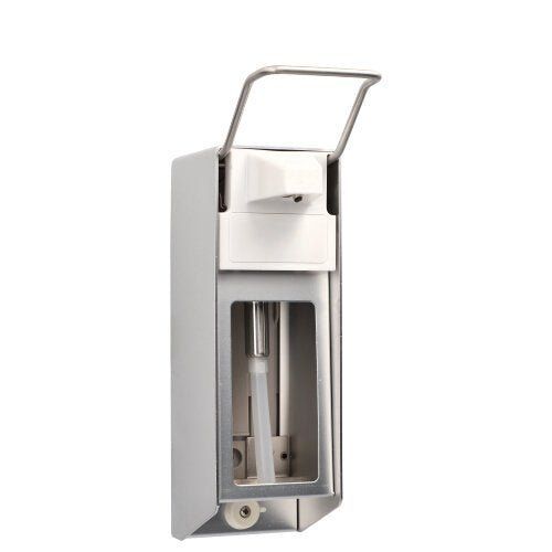 Medi-Inn Wandspender Aluminium, Kurzarmhebel, mit Verschlussblende, für 500 ml Euroflaschen 1 St, 1 stk, Medi-Inn