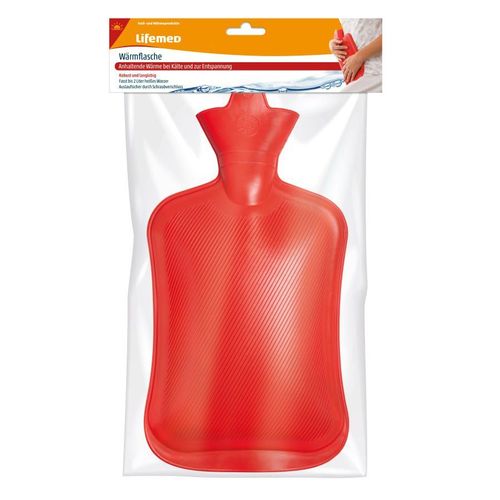 Lifemed Wärmflasche 2 Liter 32,5 cm x 20,3 rot 12 St, 12 stk, Lifemed