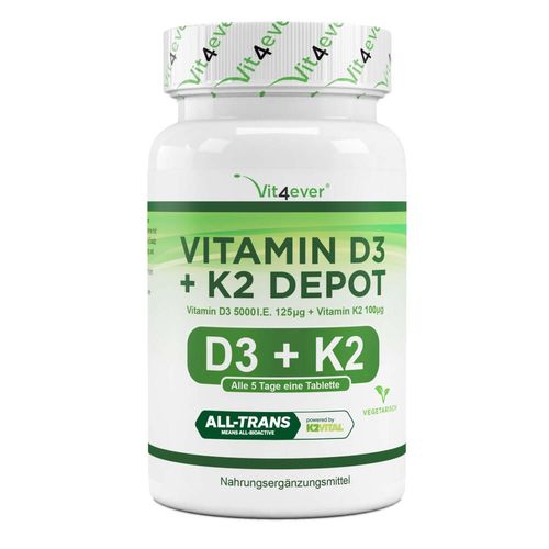 vit4ever Vitamin D3 5.000 + K2 100mcg 27 g Tabletten, 27 g, vit4ever