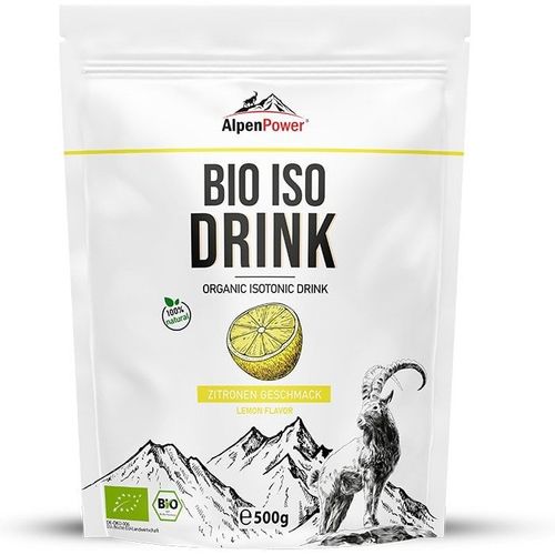 AlpenPower Bio Iso Drink- Zitrone 500 g Pulver, 500 g, Alpenpower