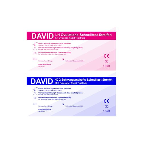 David Ovulationstest 20 miu/ml + Schwangerschaftst. 10miu/ml 35 St, 35 stk, David