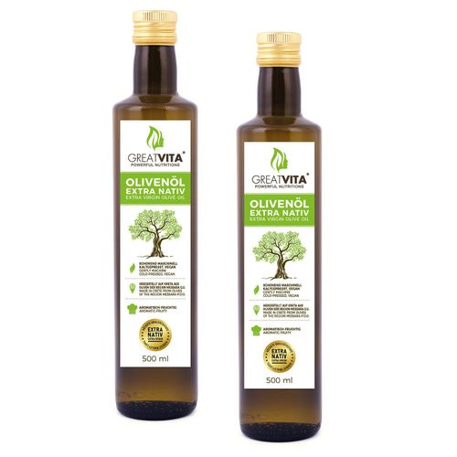 GreatVita Olivenöl Extra Nativ 1000 ml Öl, 1000 ml, GreatVita