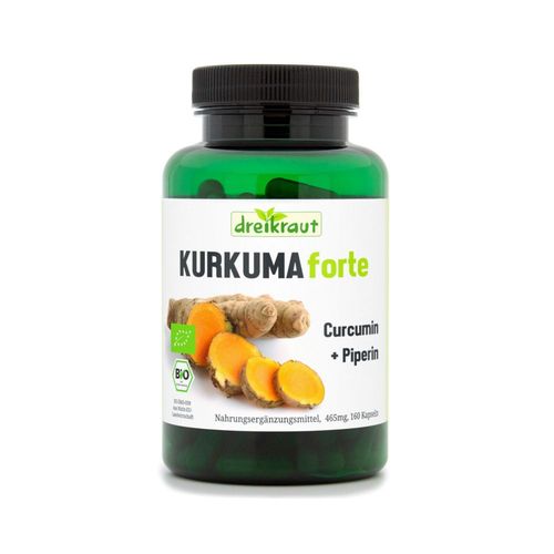 Kurkuma Forte Curcumin+Pip Bio 160 St Kapseln, 160 stk, dreikraut