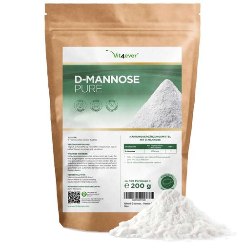 vit4ever D-Mannose Pulver 200 g, 200 g, vit4ever