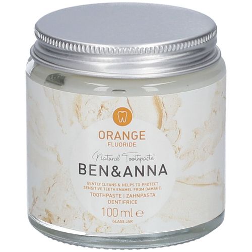 Ben & Anna Natural Toothpaste Glass Jar Orange Fluoride 100 ml Zahnpasta, 100 ml, Ben & Anna