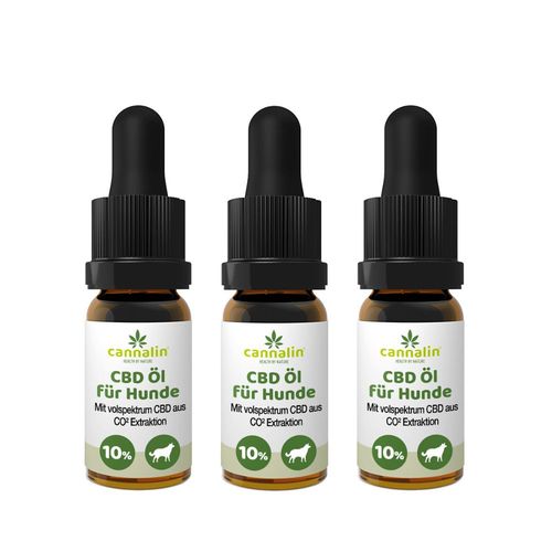 Cannalin - 3x CBD Öl für Hunde mit Lachsöl 10% 30 ml, 30 ml, Cannalin