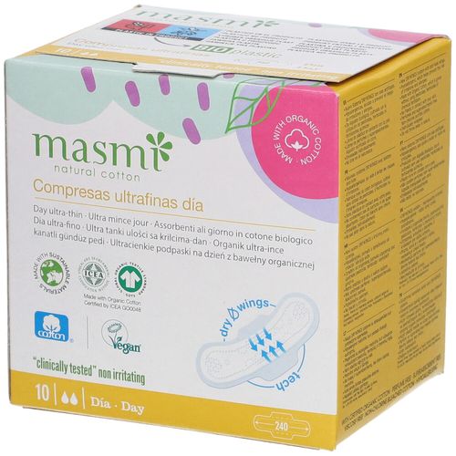 BIO Binden ultra Tag 100% Bio-Baumwolle Masmi 10 St, 10 stk, Masmi Organic Care